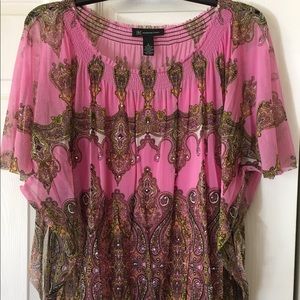 INC 2pc tank/blouse set in pink sz large